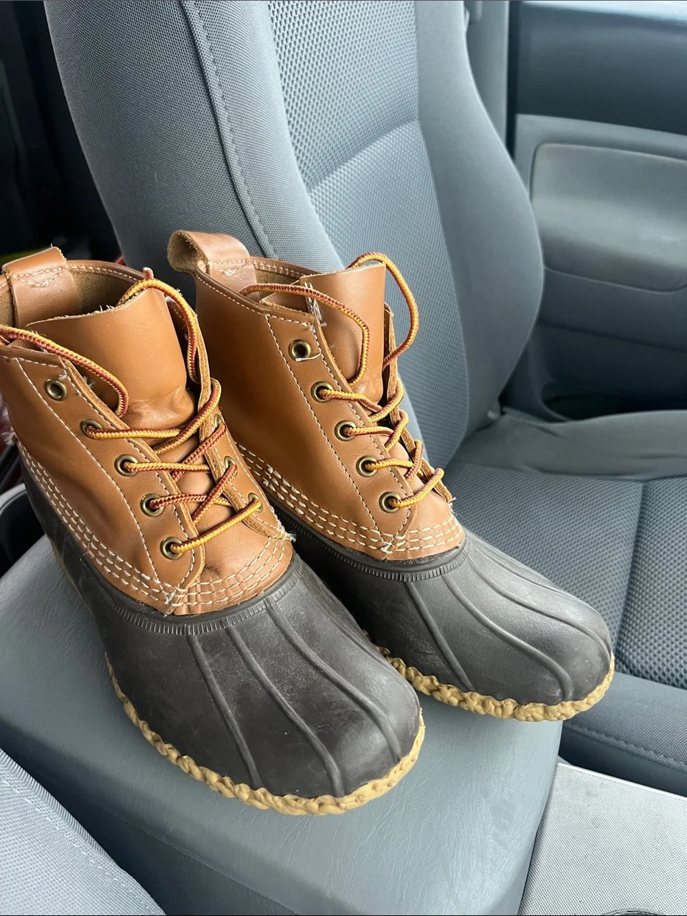 Brown & Dark Brown Duck Boots - Classic Two-Tone Outdoor Boots